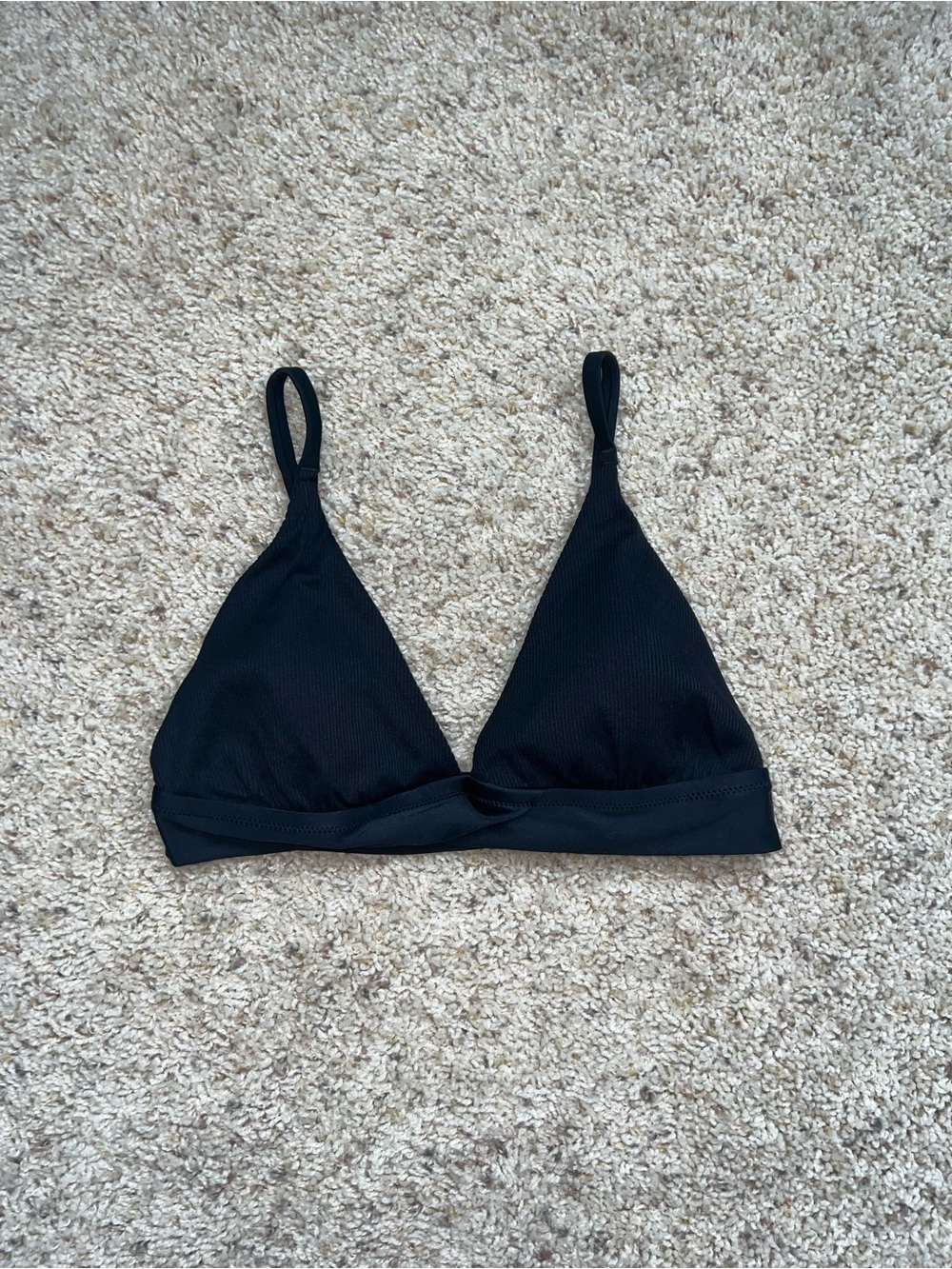 Aerie Black Triangle Bralette Bikini Top